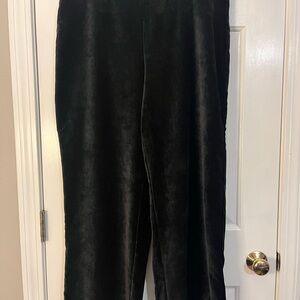 LOFT Black Velvet wide leg pants